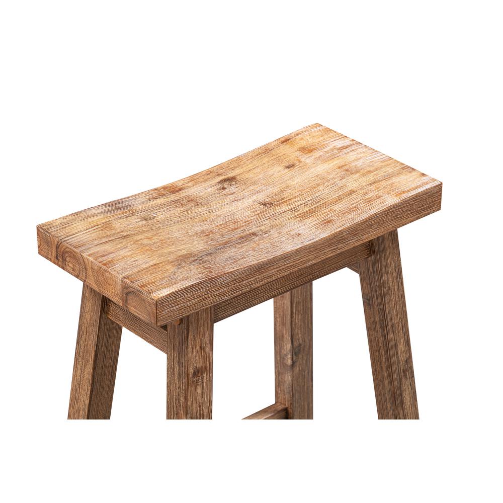 Sonoma Backless Saddle Bar Stools - Barnwood Wire-Brush - Set of 2