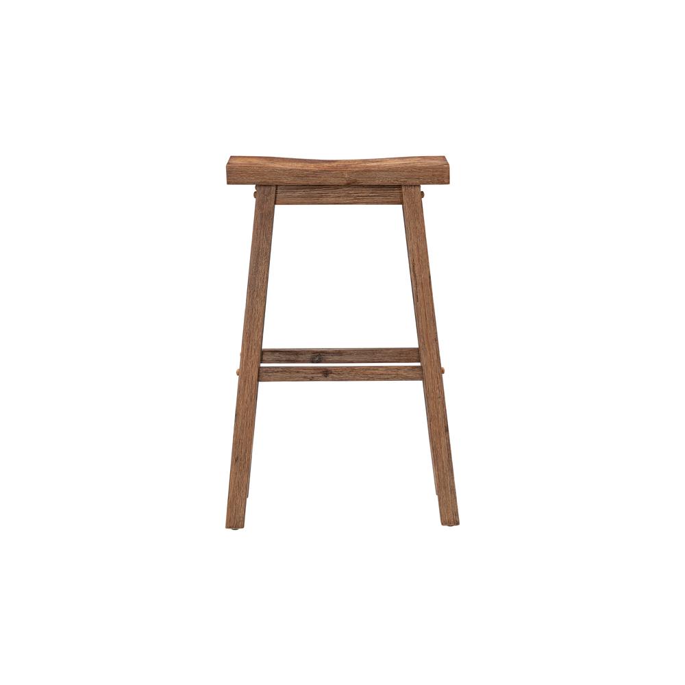 Sonoma Backless Saddle Bar Stools - Barnwood Wire-Brush - Set of 2