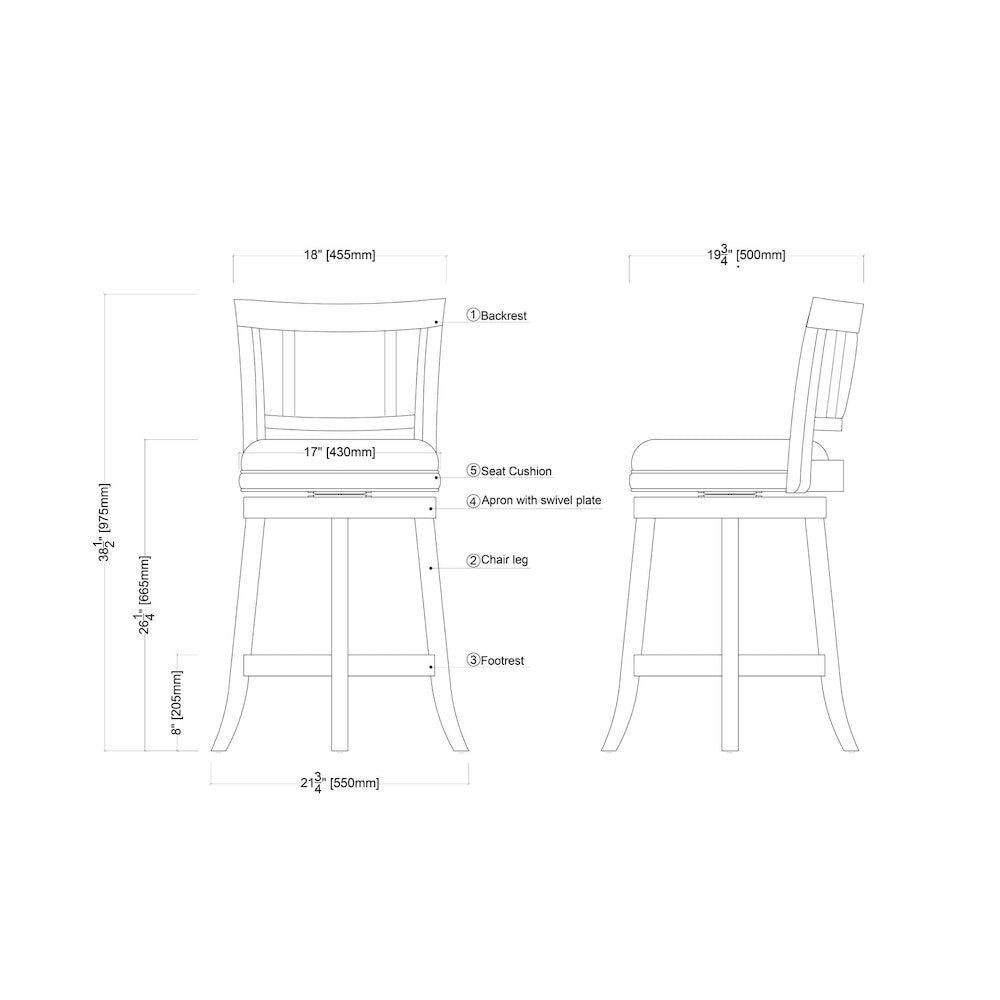 Avianna Swivel Counter Stool - Cherry