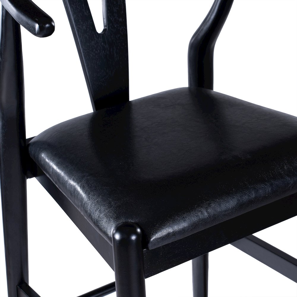 Wishbone Bar Height  Kitchen Bar Stool - Black Finish