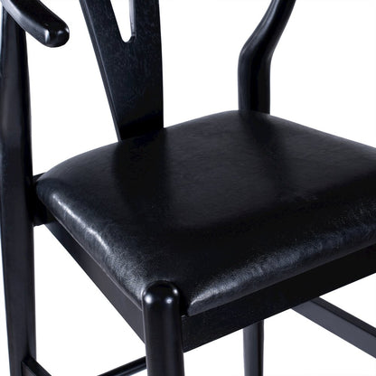 Wishbone Bar Height  Kitchen Bar Stool - Black Finish