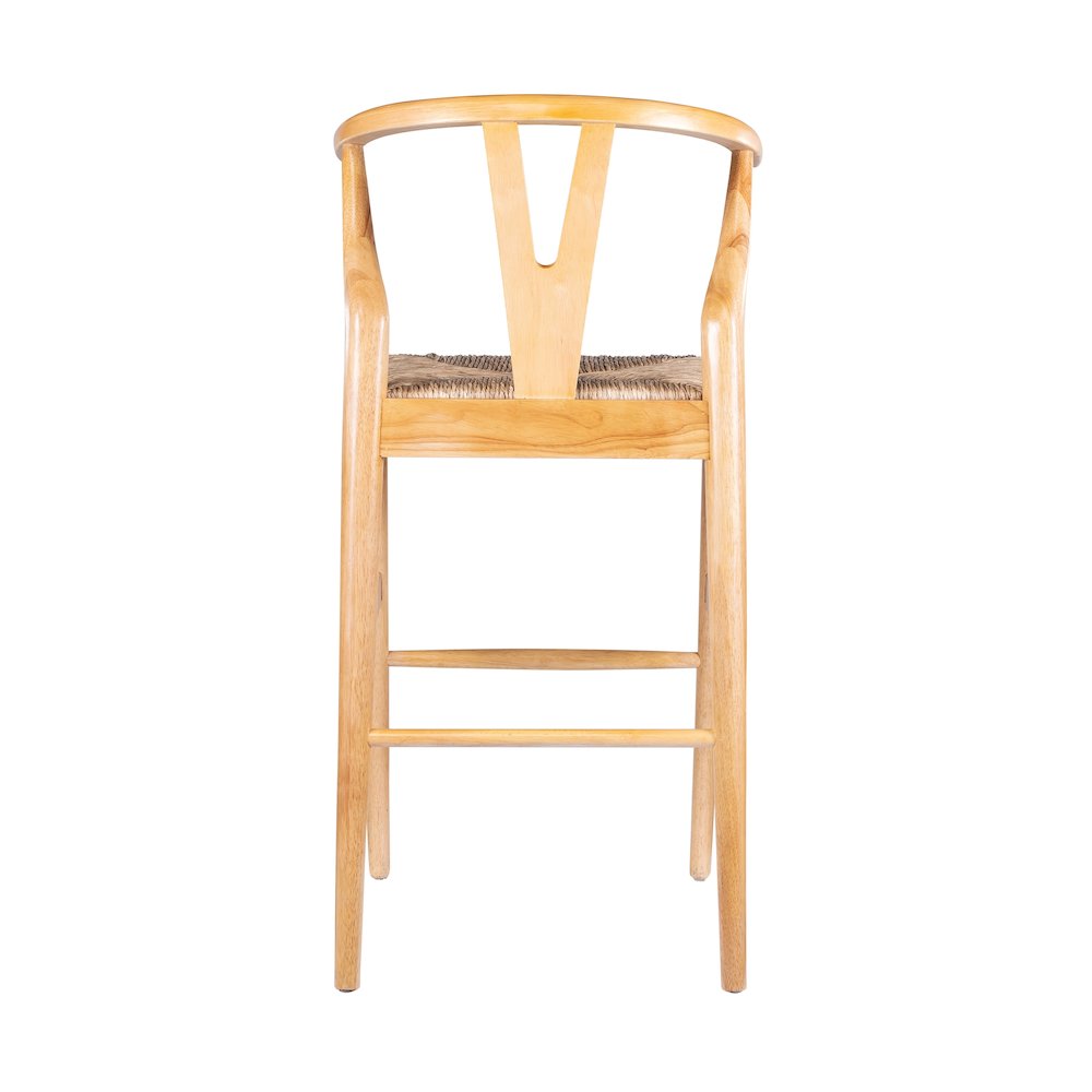 Wishbone Bar Height Kitchen Bar Stool - Natural Finish