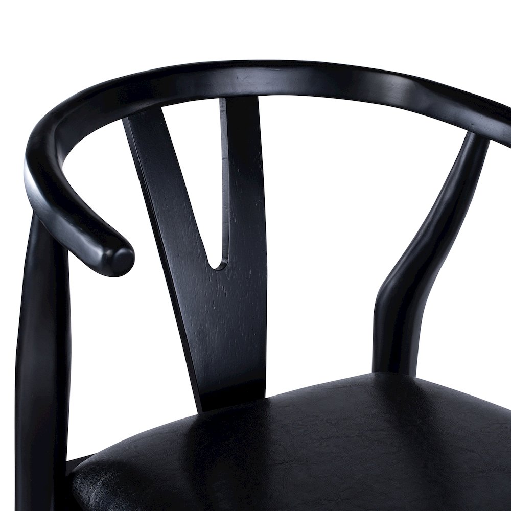 Wishbone Bar Height  Kitchen Bar Stool - Black Finish