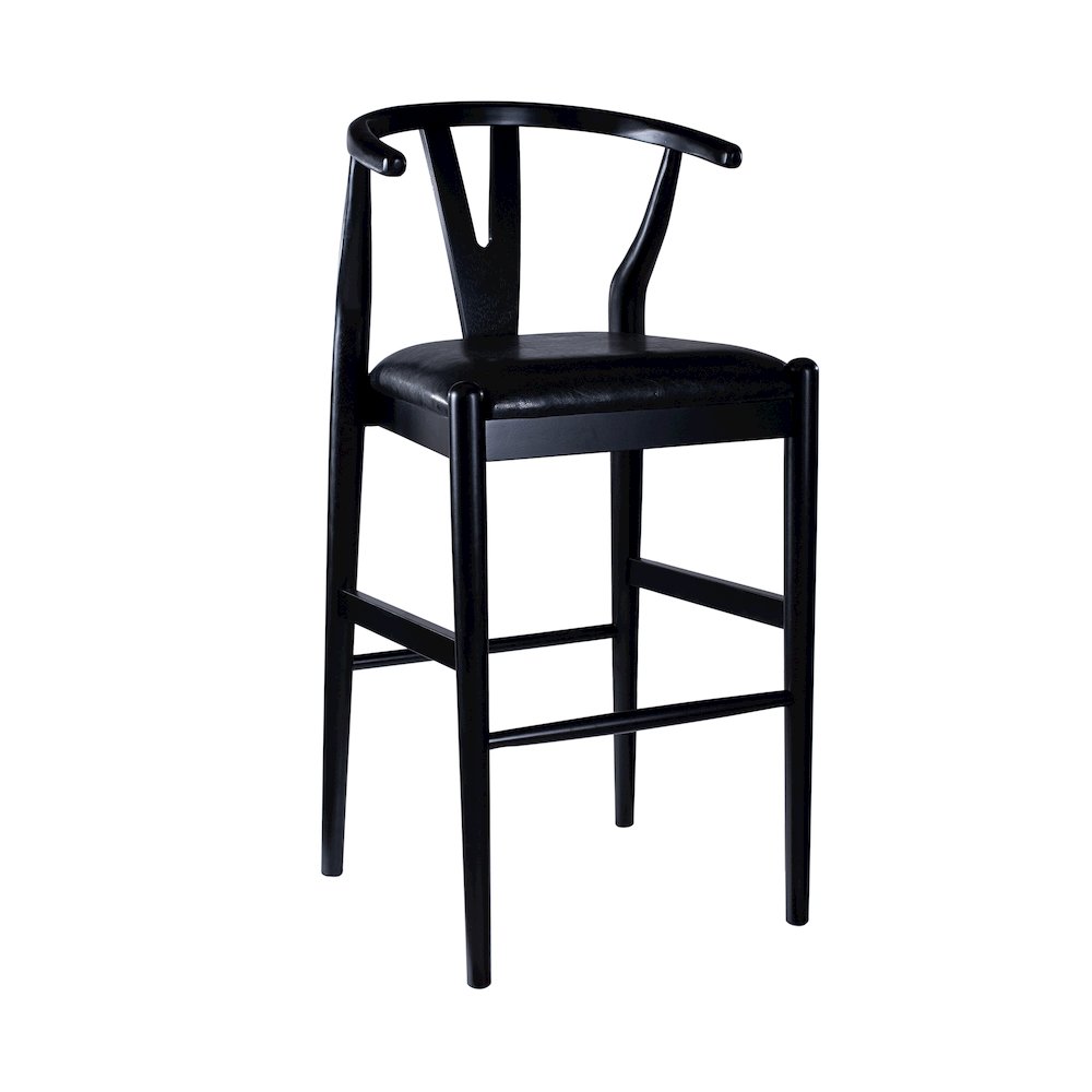 Wishbone Bar Height  Kitchen Bar Stool - Black Finish