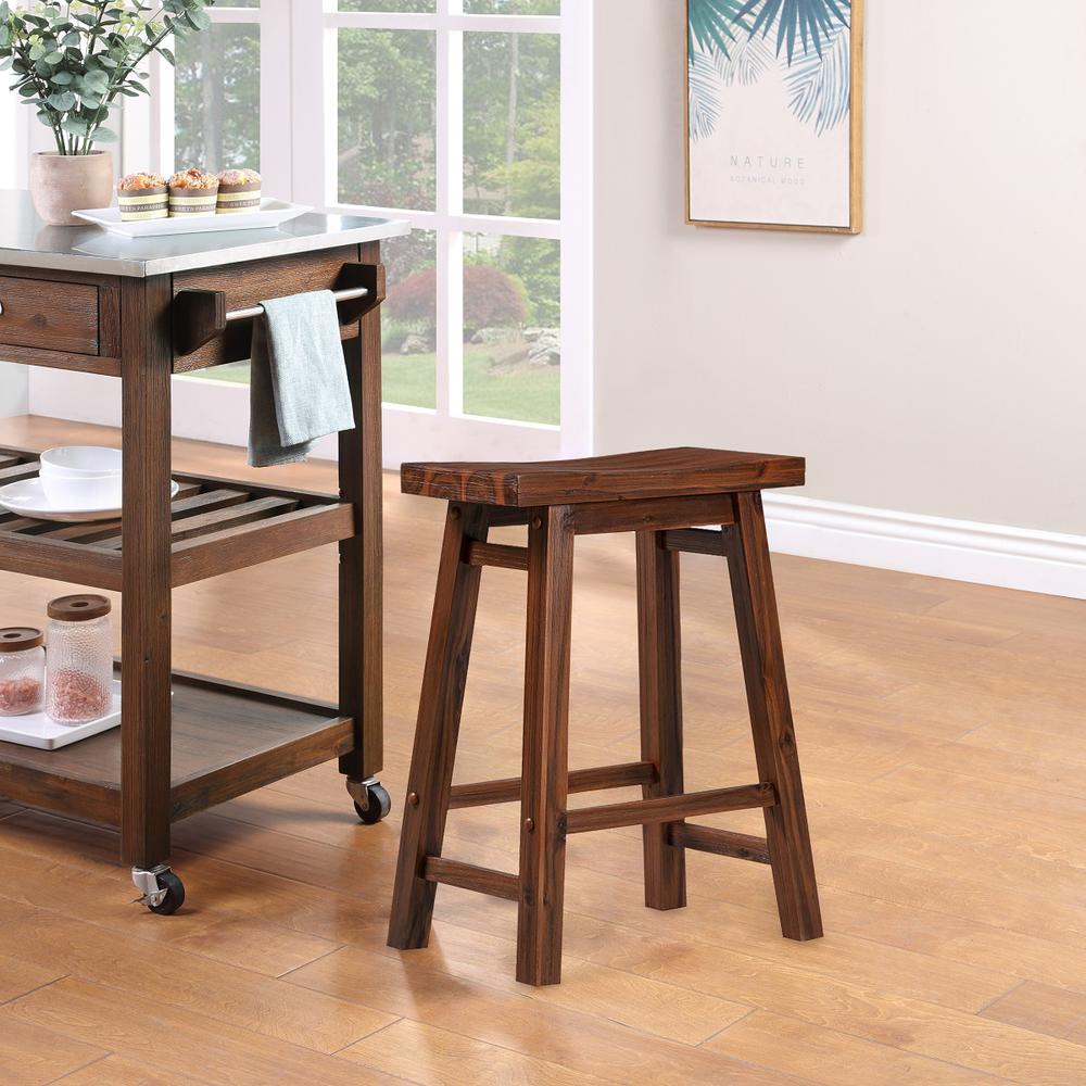 Sonoma Backless Saddle Counter Stool - Chestnut Wire-Brush