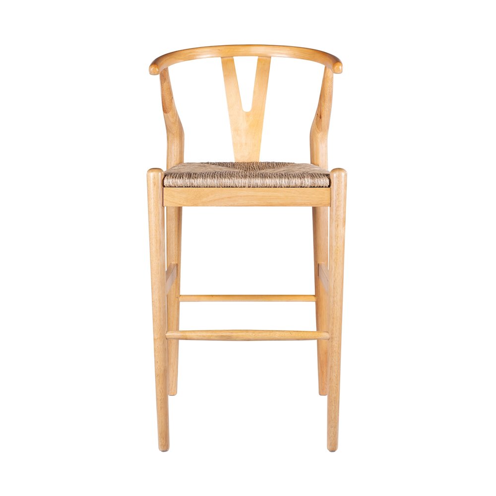 Wishbone Bar Height Kitchen Bar Stool - Natural Finish