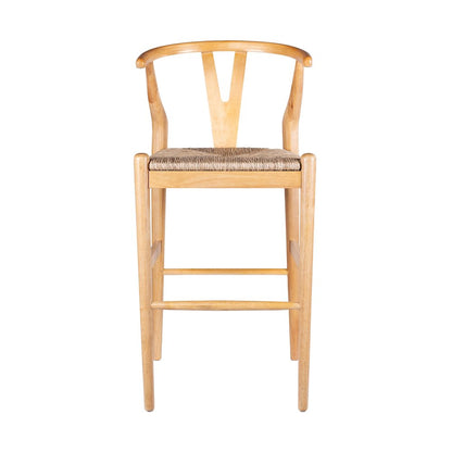 Wishbone Bar Height Kitchen Bar Stool - Natural Finish