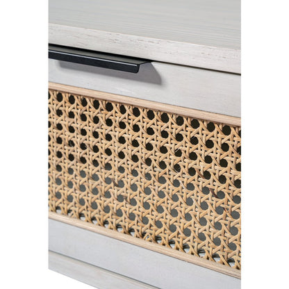 Cambria End Table - Zebrano Whitewash/Natural Cane