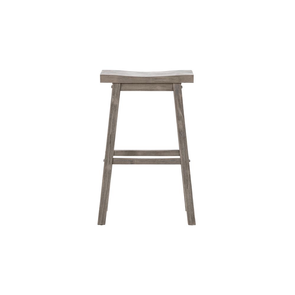 Sonoma Backless Saddle Bar Stools - Storm Gray Wire-Brush - Set of 2