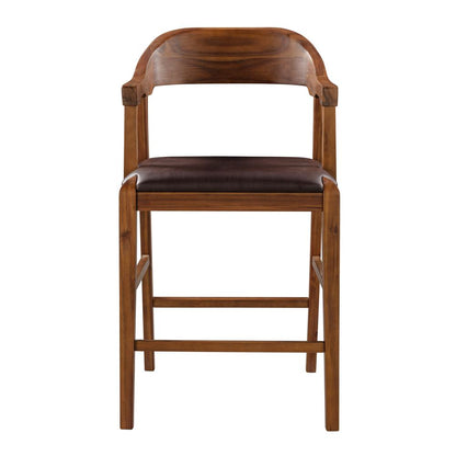 Rasmus Wood Counter Stool - Chestnut Wire-Brush Finish