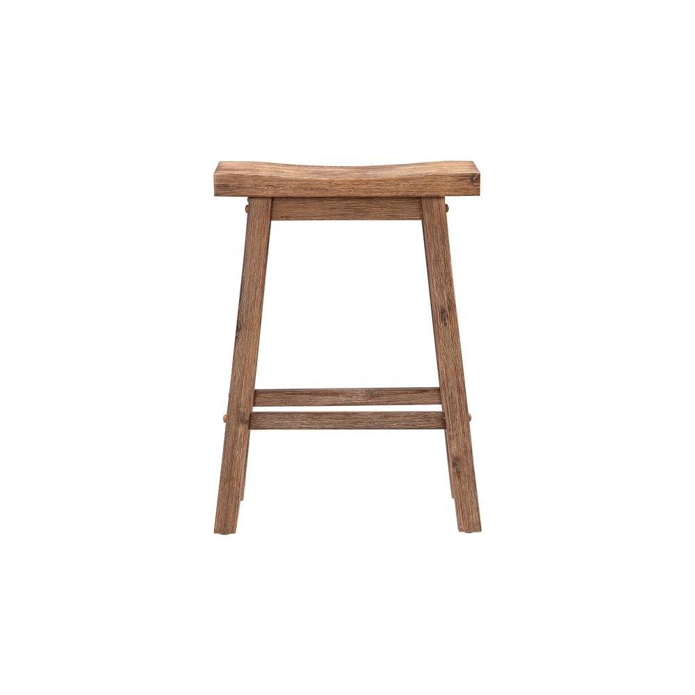 Sonoma Backless Saddle Counter Stool - Barnwood Wire-Brush
