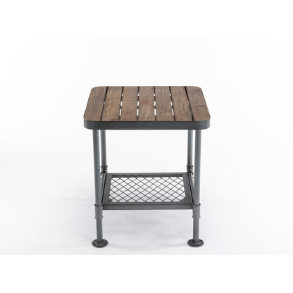 Newport End Table, Gray/Natural