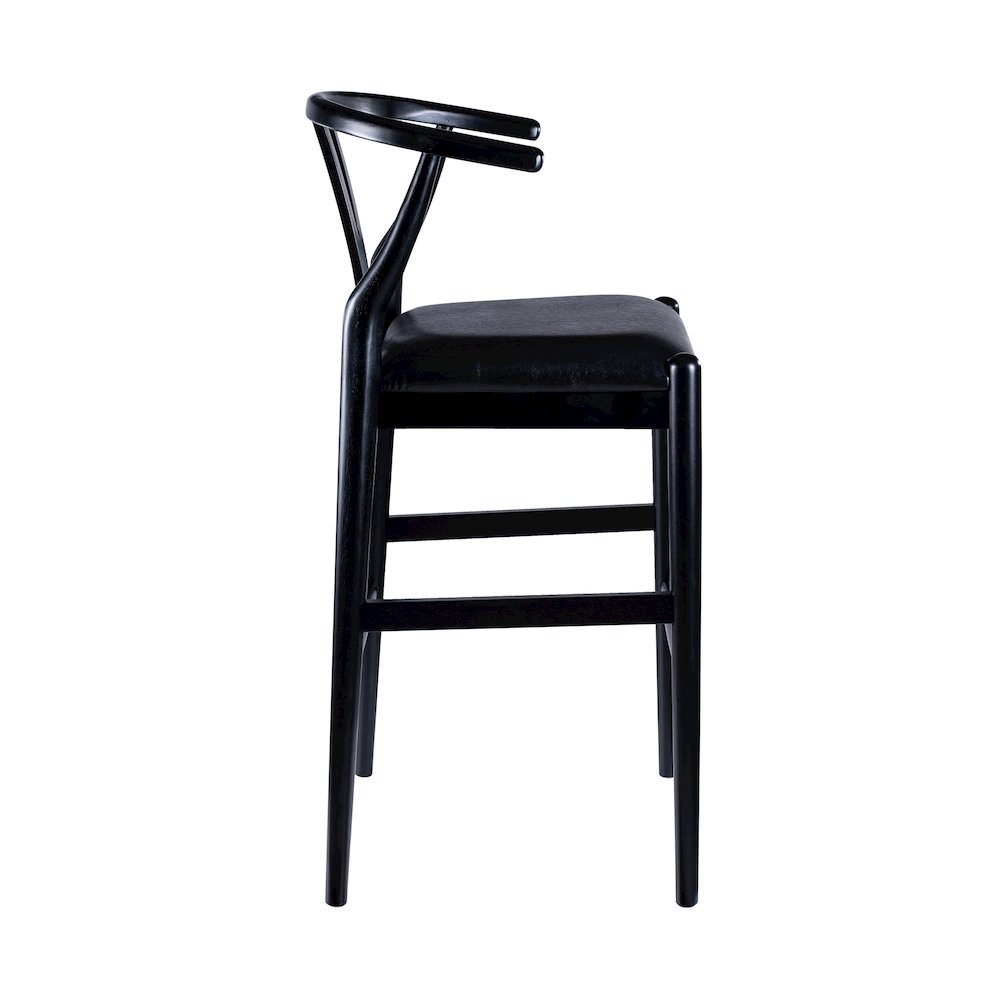 Wishbone Bar Height  Kitchen Bar Stool - Black Finish