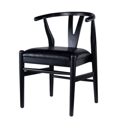 Wishbone Dining Chairs - Set of 2 - Black Finish