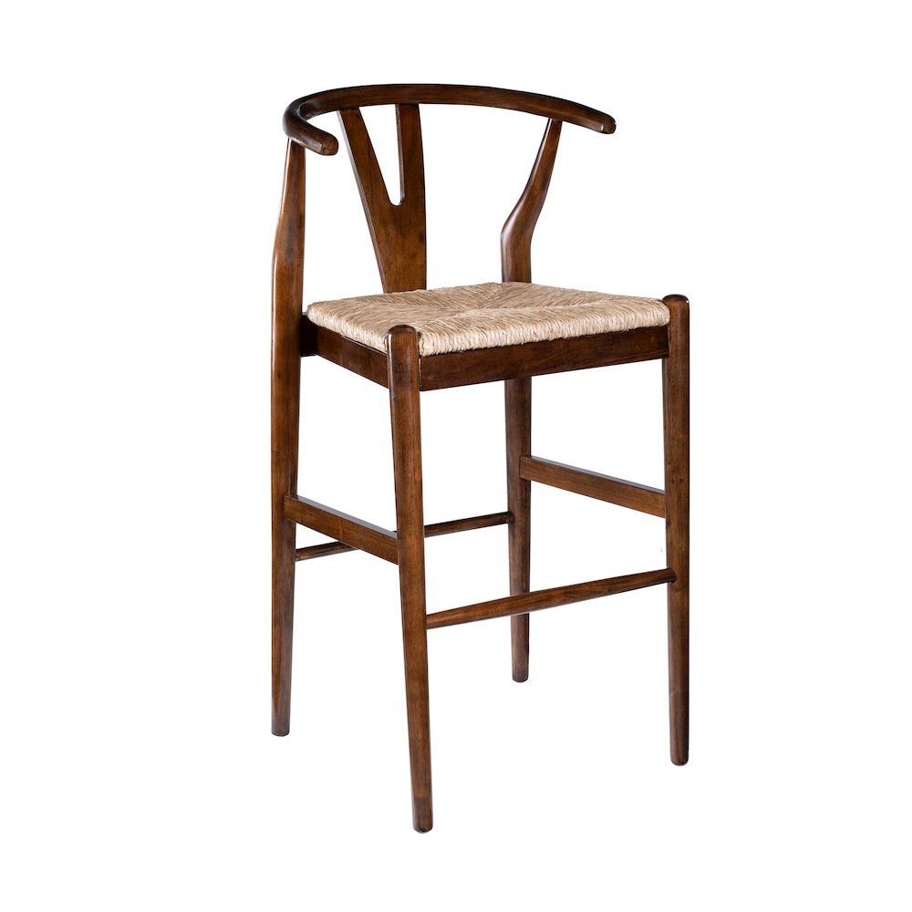 Wishbone Bar Height  Kitchen Bar Stool - Cappuccino Finish