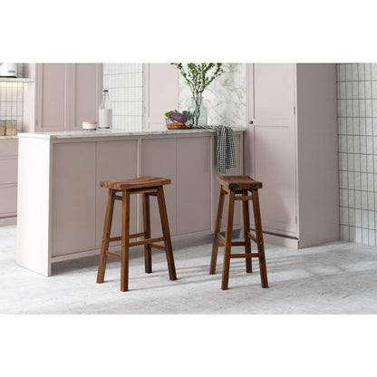 Sonoma Backless Saddle Bar Stool - Chestnut Wire-Brush