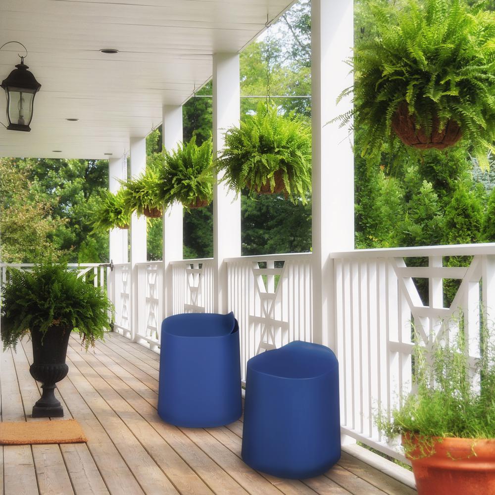 Regency Dott Plastic Stackable Stools (Set of 4)- Navy Blue