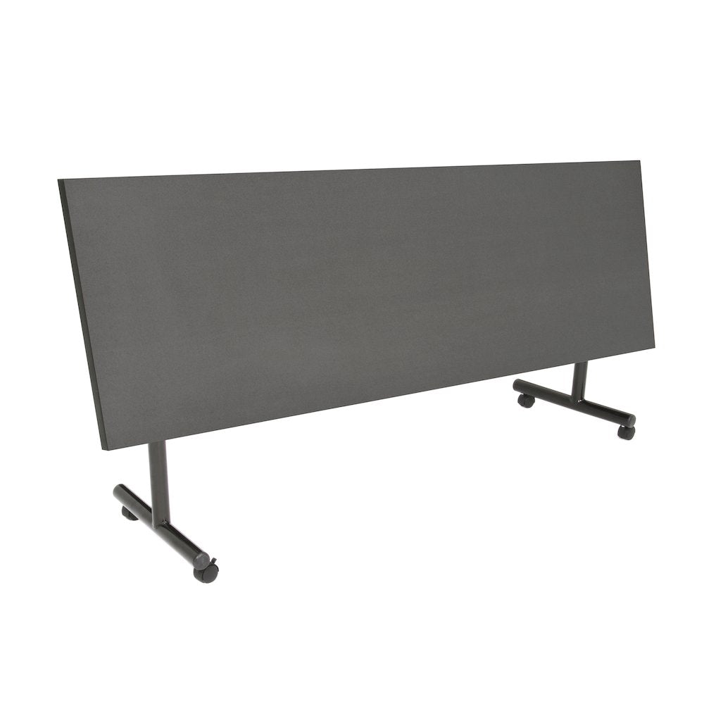 84 x 24 in. Flip-Top Privacy Nesting Table- Grey, 3 Zeng Stack Chairs- Blue