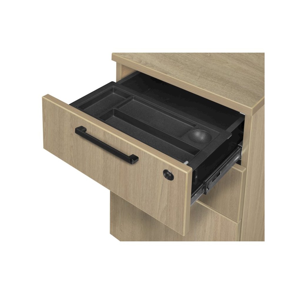 66 x 30 in. Executive Desk with Single Pedestal Drawer Unit- Noble Oak