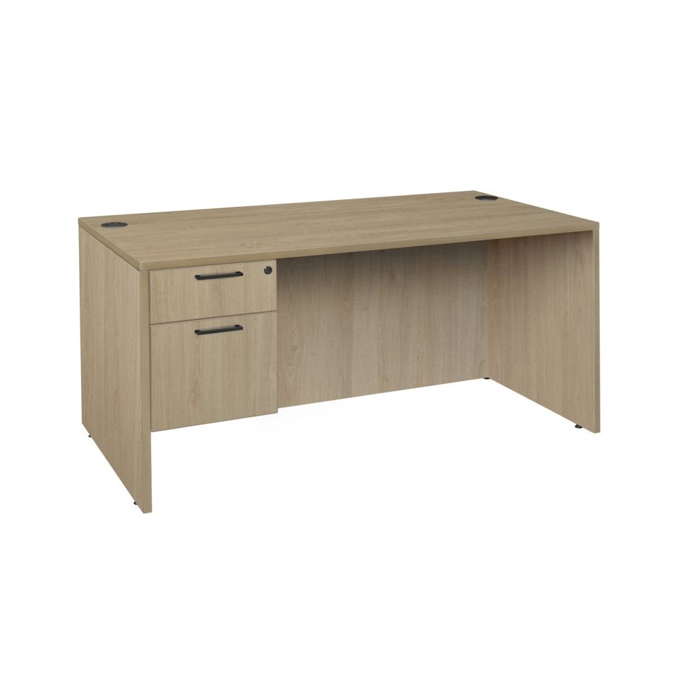 60 x 30 in. Executive Desk with Single Pedestal Drawer Unit- Noble Oak