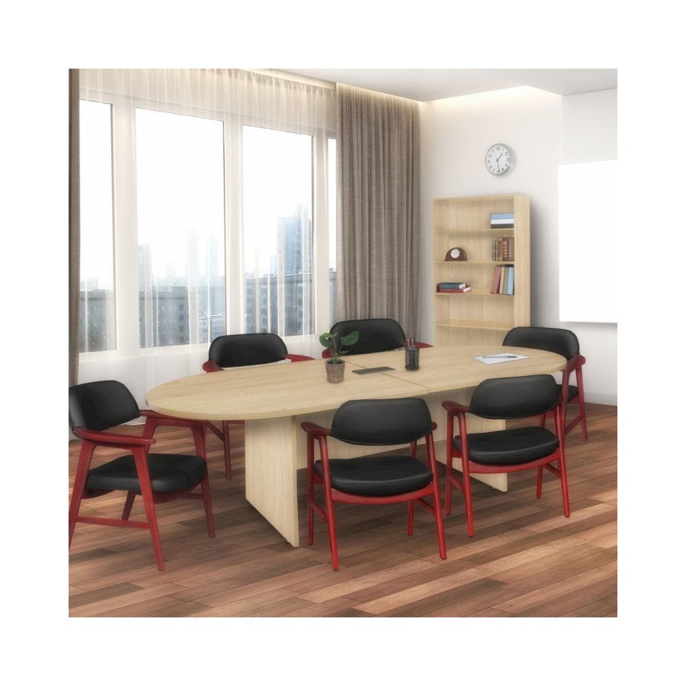 Regency Legacy 10 ft. Racetrack Conference Table with Charging Port- Noble Oak