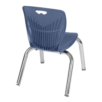72x30 Mobile Adjustable Classroom Table- Maple & 2 Andy 12 Stack Chairs- Blue