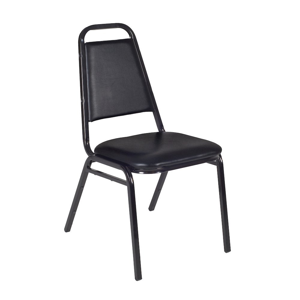 30 in Square Breakroom Table- Maple Top, Chrome Legs, 4 Restaurant Stack Chairs