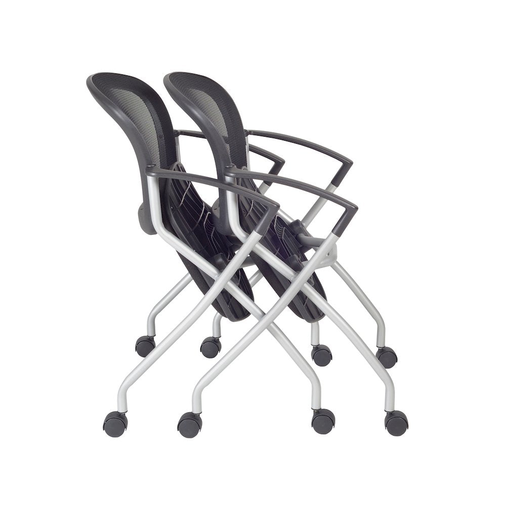 48 x 24 in. Flip-Top Training Nesting Table- Grey, 2 Cadence Nesting Chairs