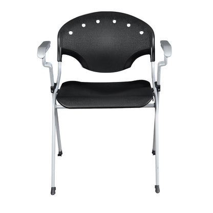 Rico Classroom Training Stack Chair with Arms - Black - 11 Pack