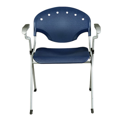 Rico Classroom Training Stack Chair with Arms - Navy Blue - 11 Pack