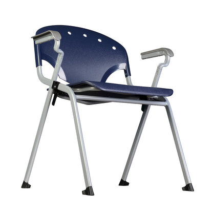 Rico Classroom Training Stack Chair with Arms - Navy Blue - 11 Pack