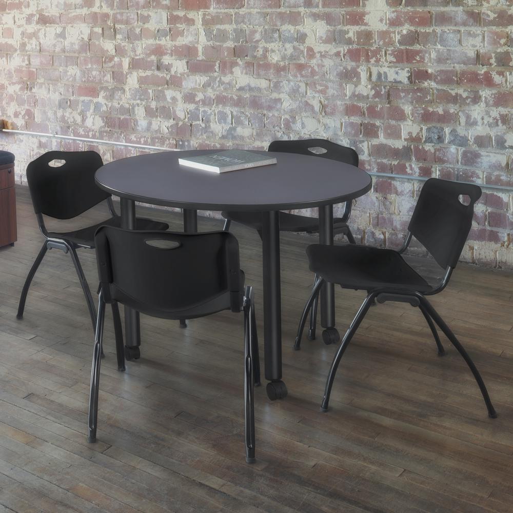 'M' Stack Chair (4 pack)- Black