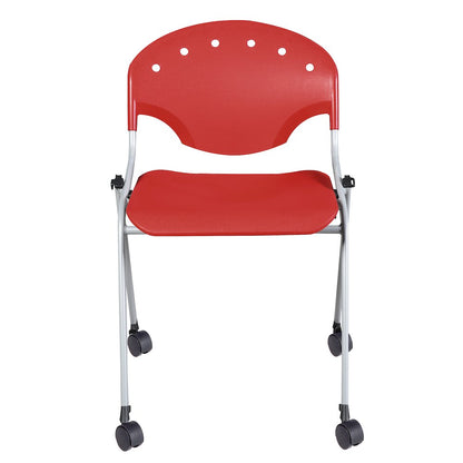 Rico Classroom Training Mobile Stack Chair Armless - Red - 11 Pack