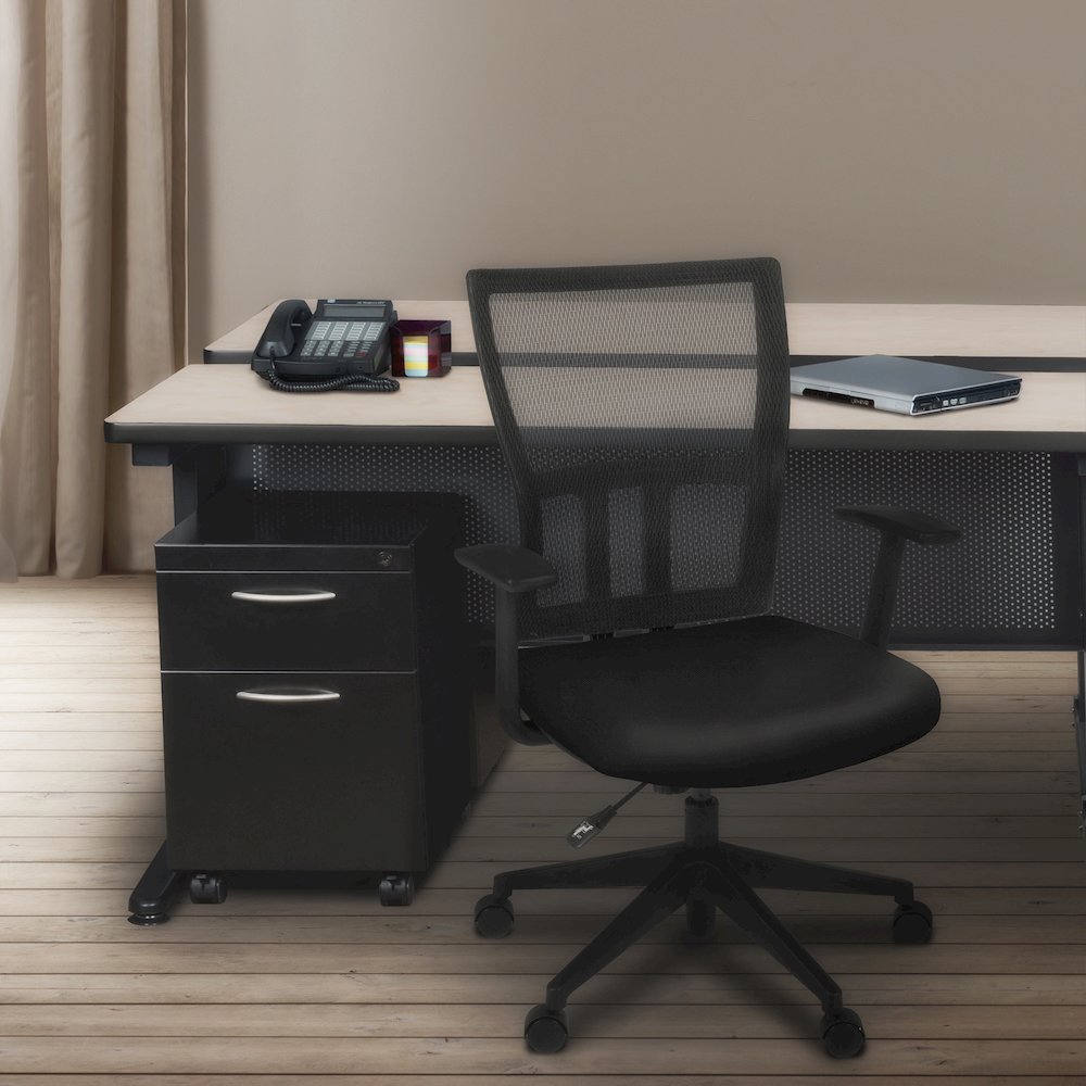 72 x 58 in. 2 Person Bench Workstation Desk- Maple