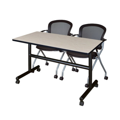 48 x 30 in. Flip-Top Training Nesting Table- Maple, 2 Cadence Nesting Chairs