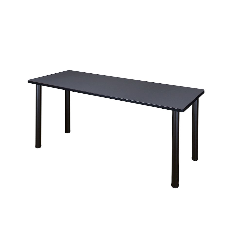 72 x 24 in. Training Seminar Table- Grey Top, Black Legs