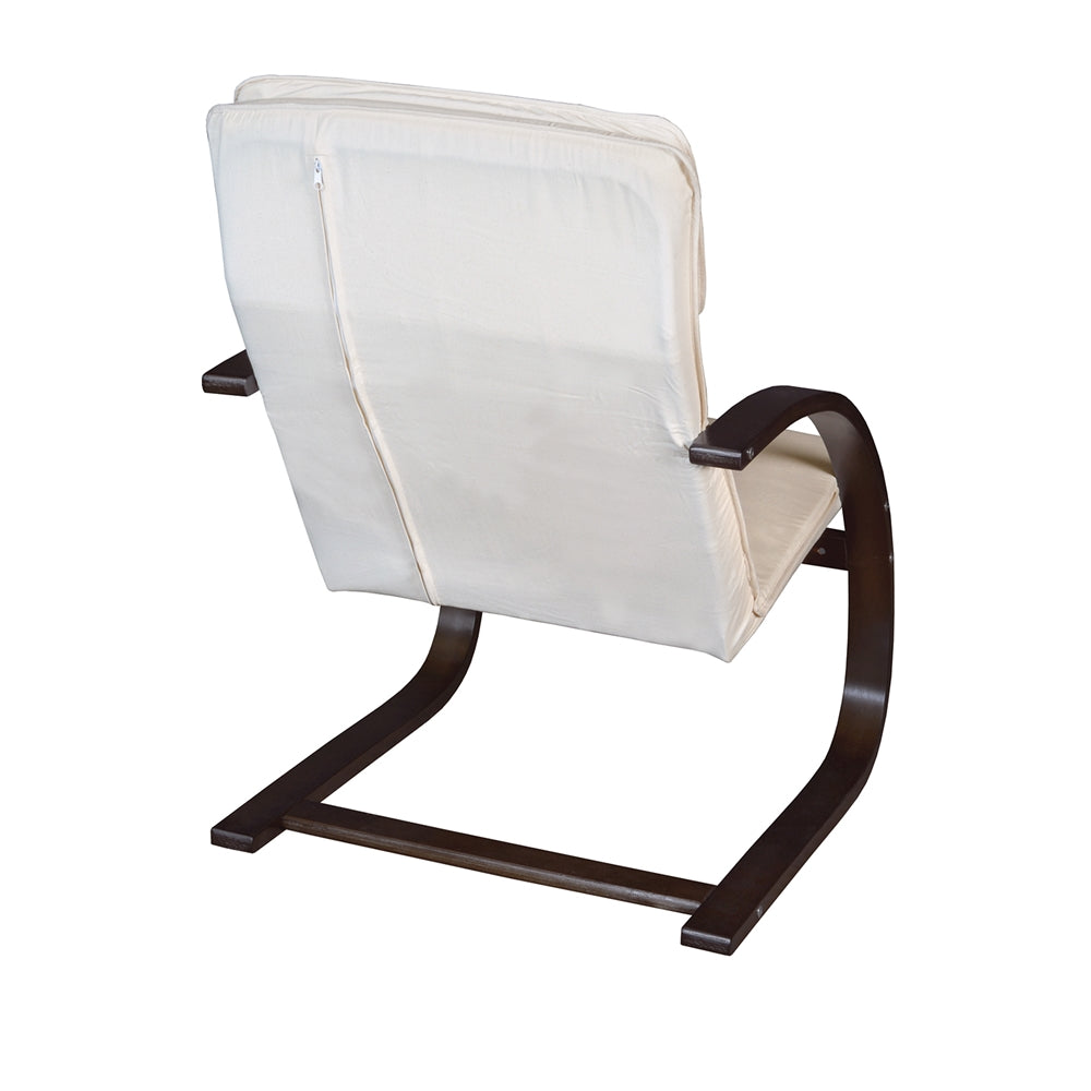Mia Bentwood Reclining Chair- Mocha Walnut/ Beige