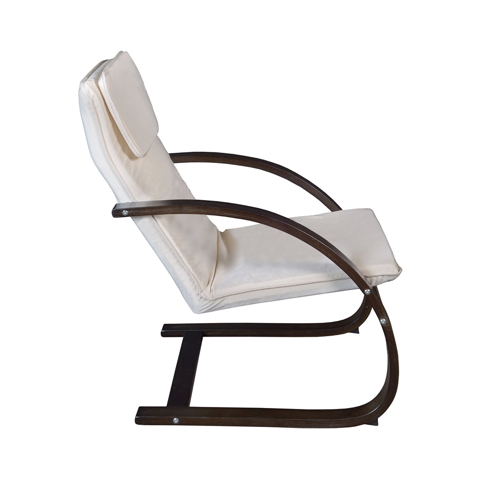 Mia Bentwood Reclining Chair- Mocha Walnut/ Beige