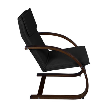 Niche Mia Bentwood Reclining Chair- Mocha Walnut/ Black