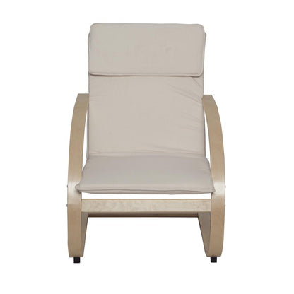 Mia Bentwood Reclining Chair- Natural/ Beige