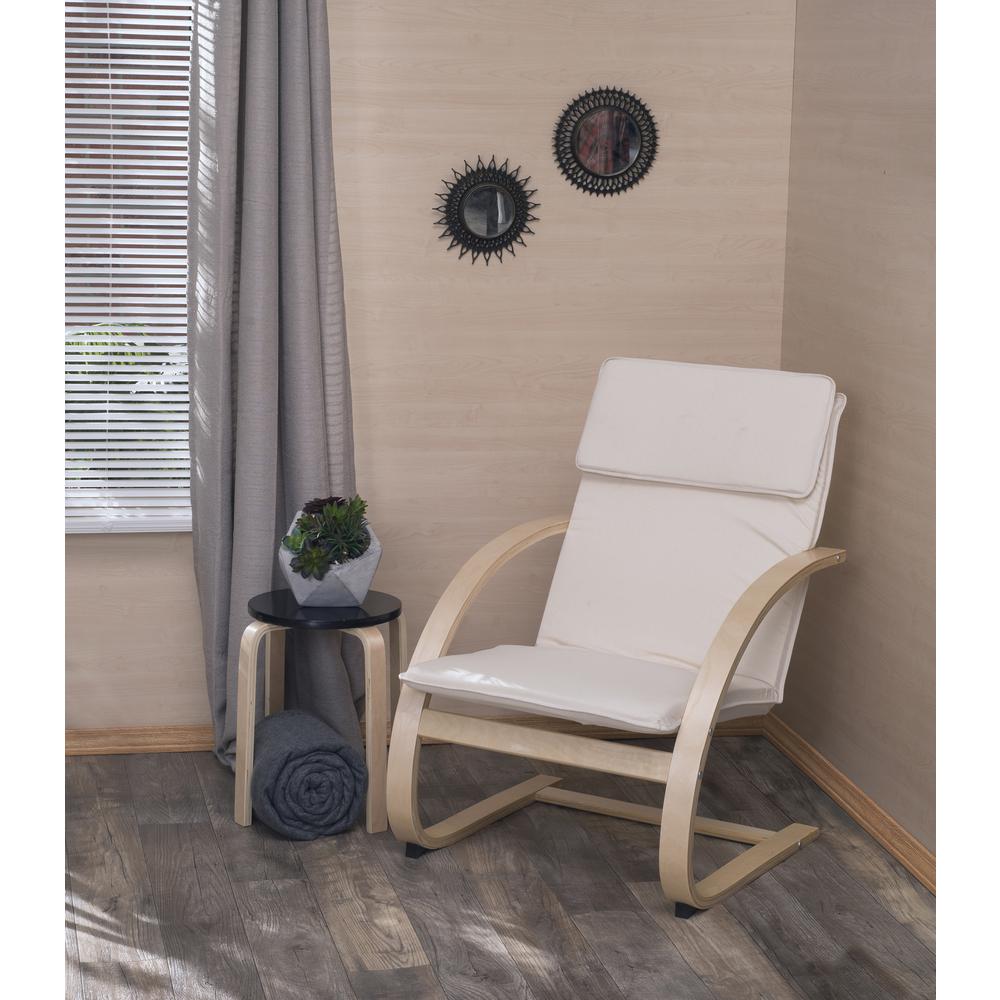 Mia Bentwood Reclining Chair- Natural/ Beige