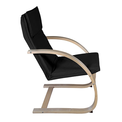 Mia Bentwood Reclining Chair- Natural/ Black