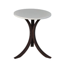 Mia Bentwood Side Table- Mocha Walnut and Beige