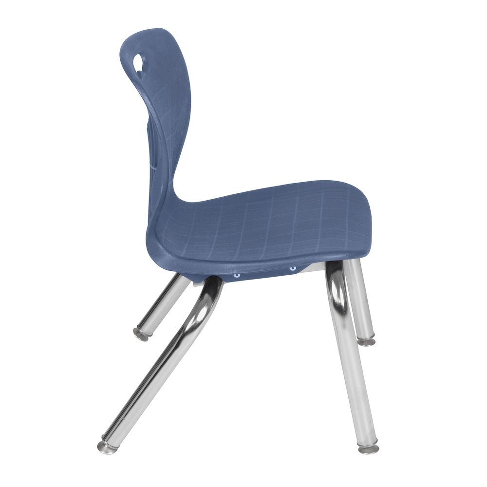 48 Square Adjustable Classroom Table- Mahogany & 4 Andy 12 Stack Chairs- Blue