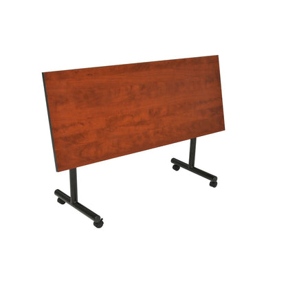 60 x 24 in. Flip-Top Privacy Nesting Table- Cherry, 2 Zeng Stack Chairs- Blue