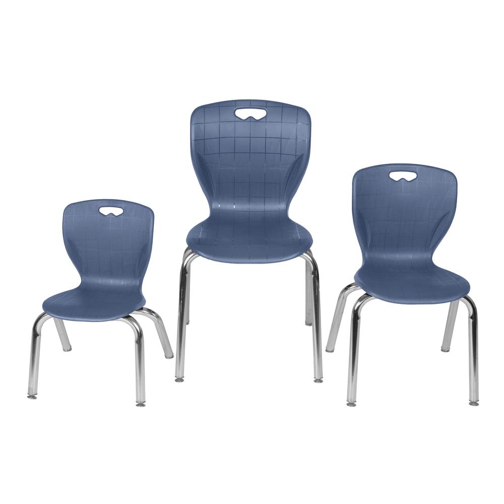 Andy 12" Stack Chair (20 pack)- Navy Blue