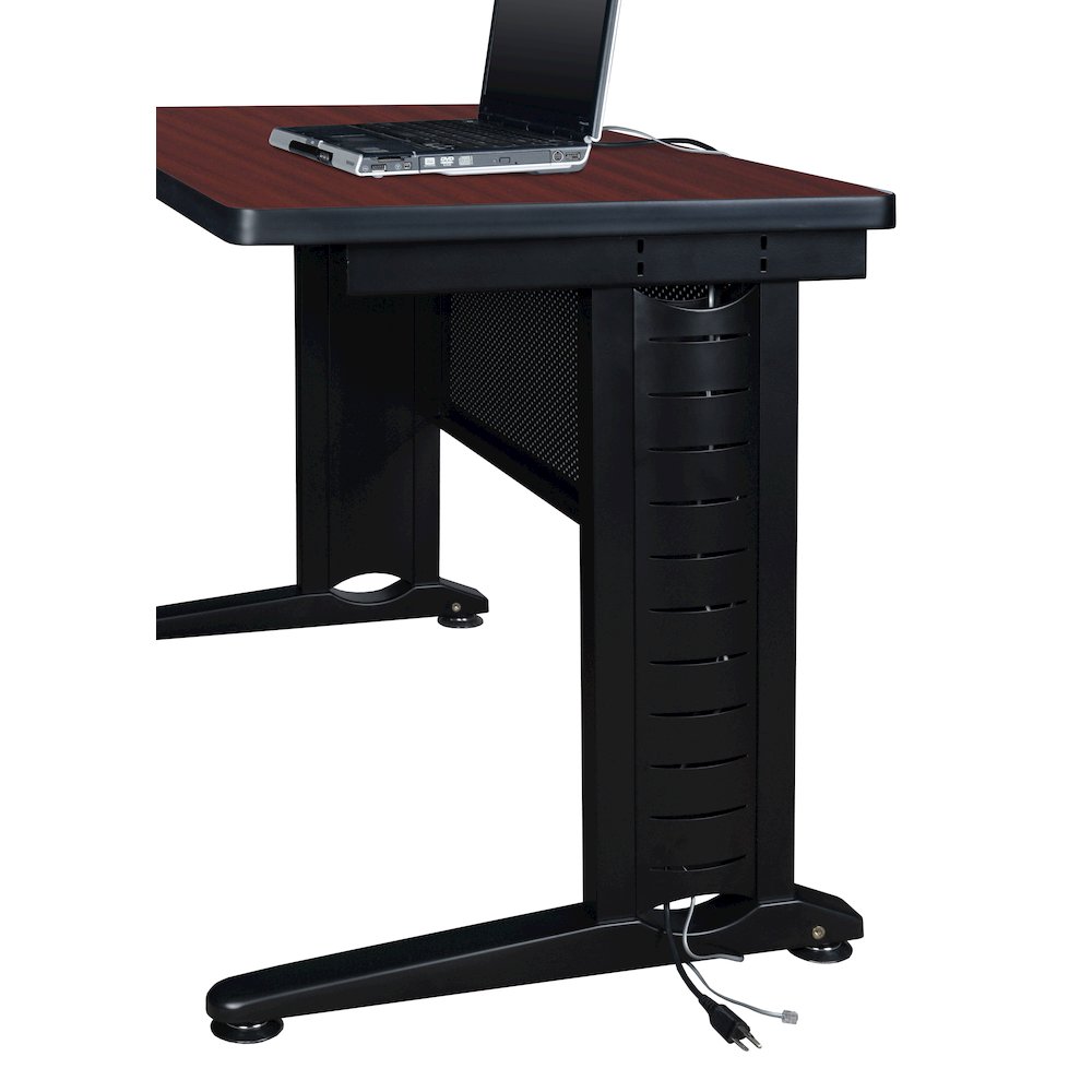 72 x 58 in. 2 Person Bench Workstation Desk- Mahogany