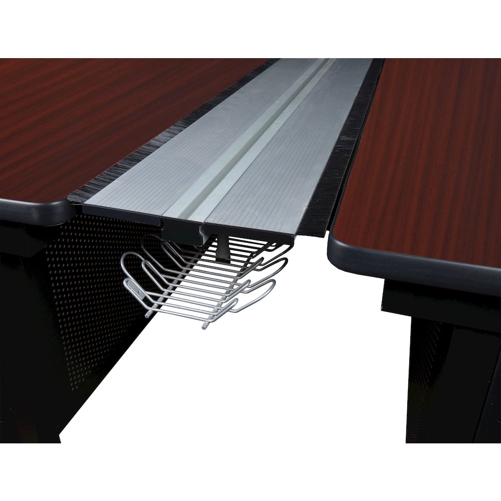 72 x 58 in. 2 Person Bench Workstation Desk- Mahogany