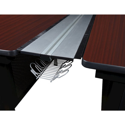 72 x 58 in. 2 Person Bench Workstation Desk- Mahogany