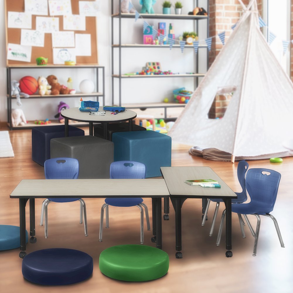 48 x 24 in. Height Adjustable Mobile Classroom Activity Table- Maple